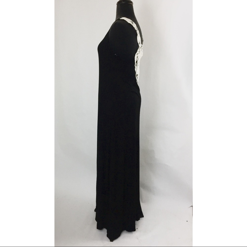 New! Soft Black Maxi Dress w/ Crochet Detail - Picture 4 of 8